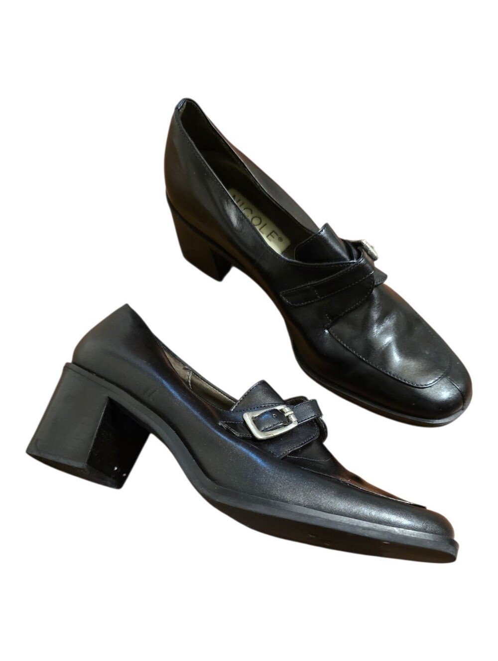 Nicole Black Classic Baby Jane Y2K Chunky Block Heel Mary Jane Shoes Size 7